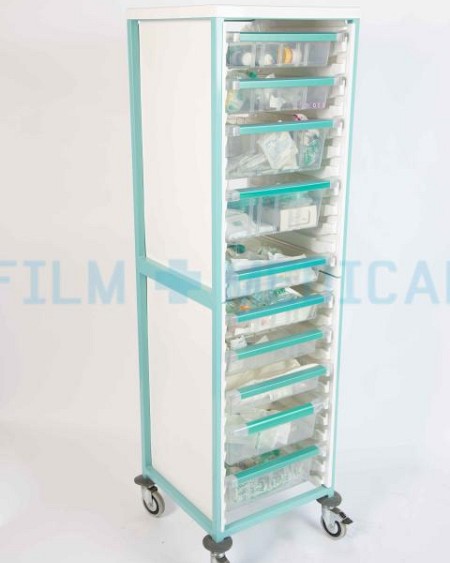 Care Tray Trolley High White and Green